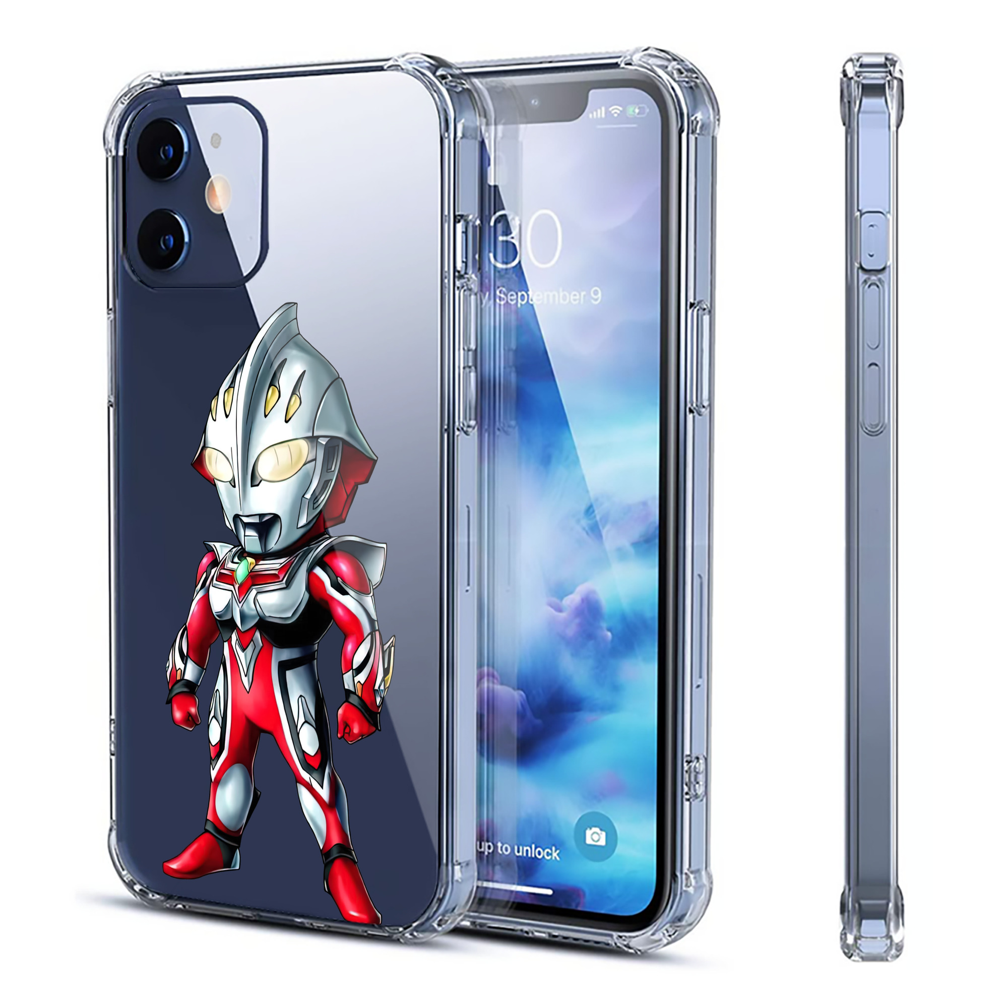 （画像用） ウルトラマン Ultraman 【iPhone 12シリーズ対応】透明スマホケース（クリアソフトケース）